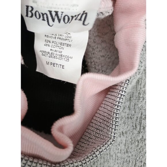 Vintage Bon Worth Gray Cat Embroidered Sweatshirt Women’s Size Medium‎ Petite - Picture 7 of 8